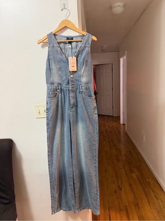 Sincerly Jules Pants - Sincerely Jules Light Blue Denim Jumpsuit